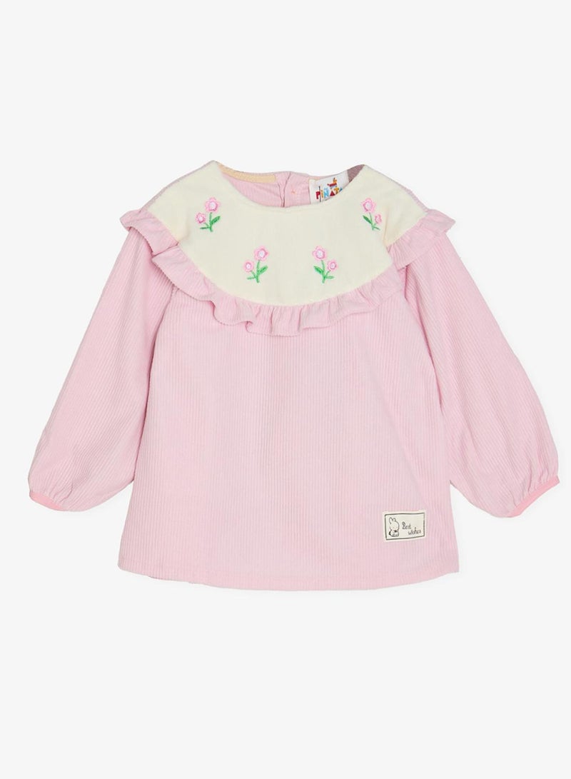 Pinata Long Sleeve Floral Print Collar Dress - Image 1